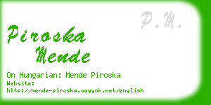 piroska mende business card